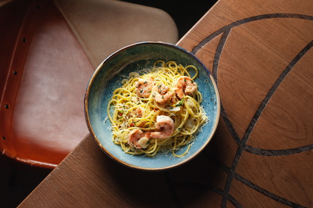 Aglio Olio z krewetkami
