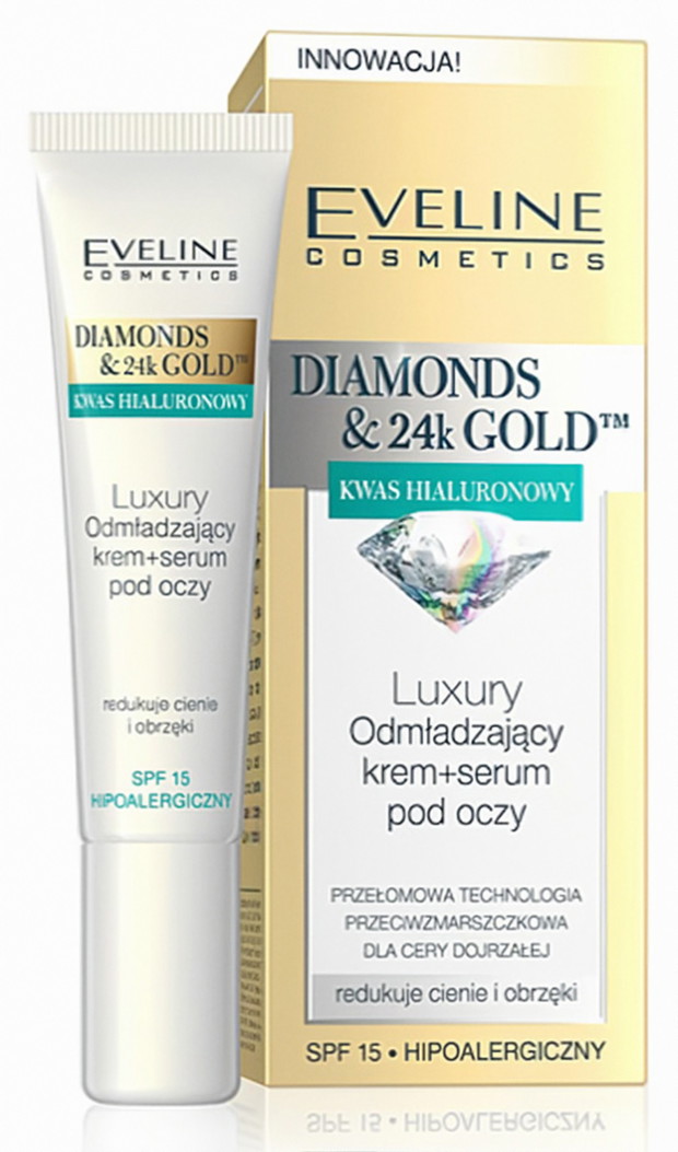 Eveline Diamonds & 24k Gold Odmładzający Krem Serum pod oczy