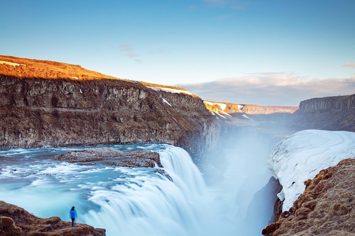 Wodospady Gullfoss i Goldern Circle na Islandii