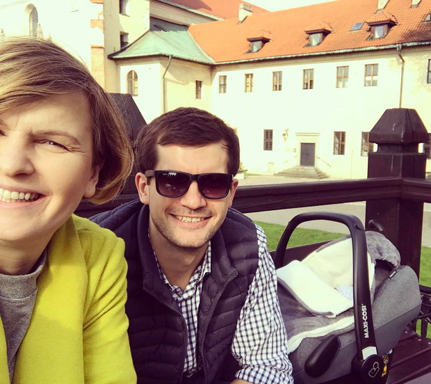 Otylia Jędrzejczak z dzieckiem