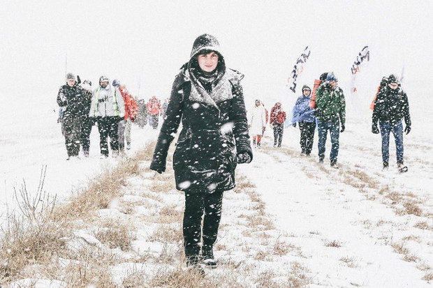 Uczestniczka Civil March For Aleppo