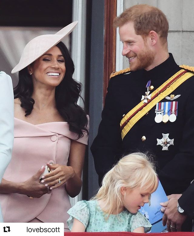 Księżna Meghan Markle i Książę Harry na urodzinach królowej Elżbiety II