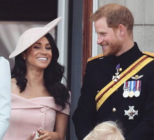 Księżna Meghan Markle i Książę Harry na urodzinach królowej Elżbiety II