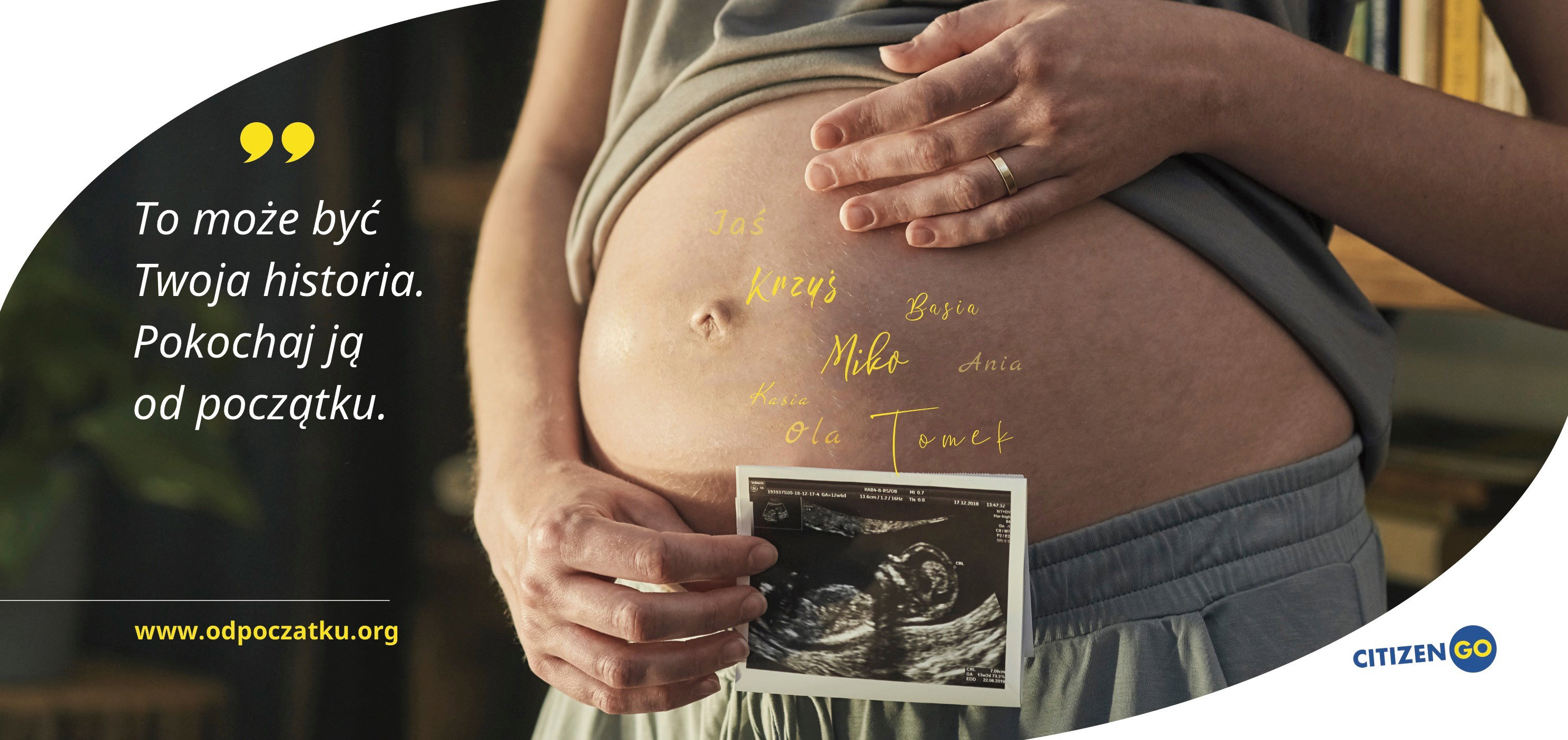 Ta kampania antyaborcyjna już budzi kontrowersje: na plakatach imiona dzieci, obrączka i zdjęcie USG