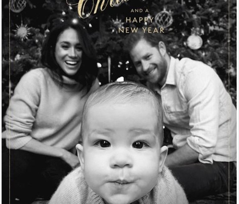 Świąteczna kartka Meghan Markle książę Harry i mały Archie