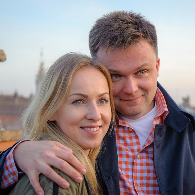 Urszula Brzezińska-Hołownia z mężem