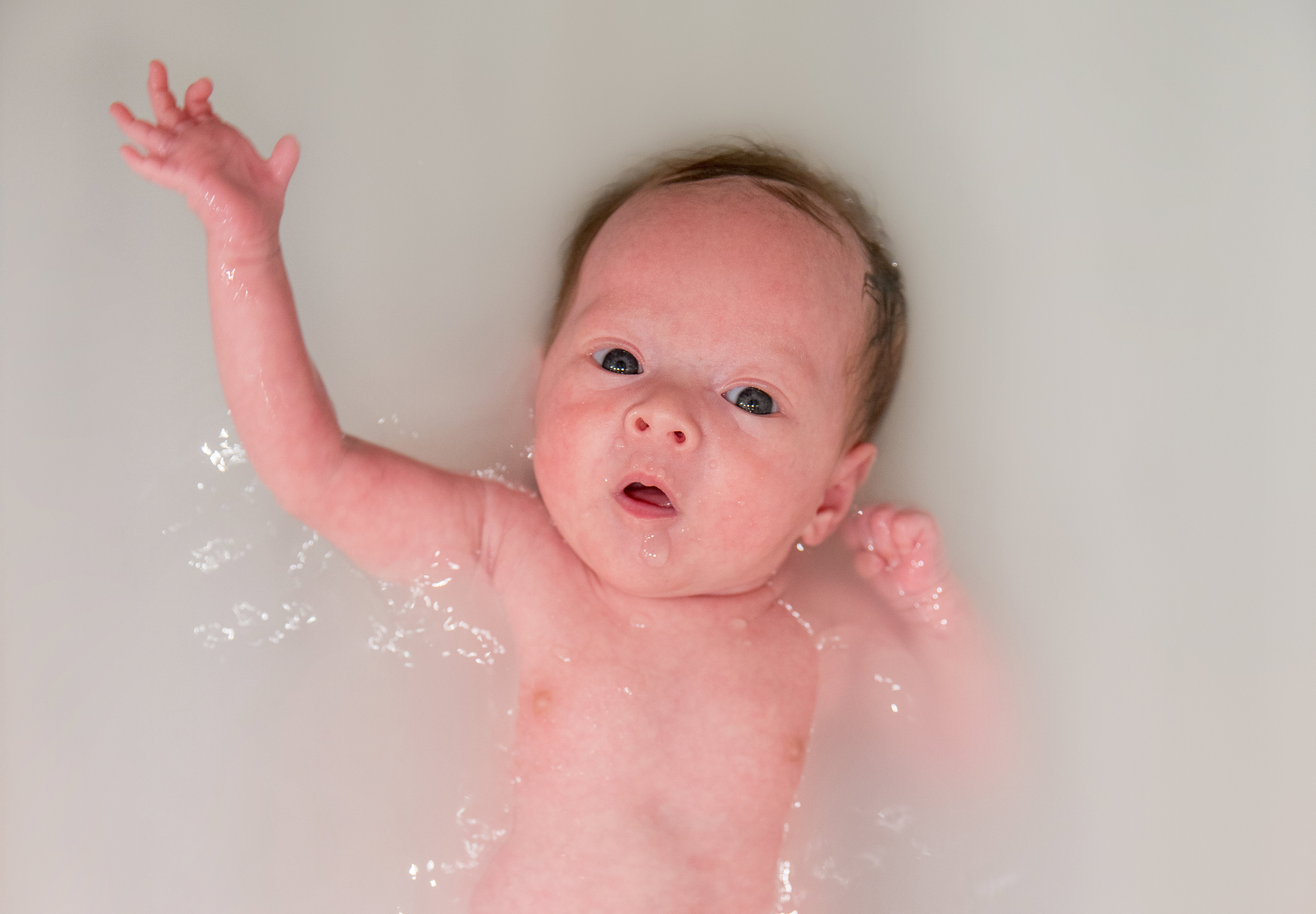 Baby taking a bath
