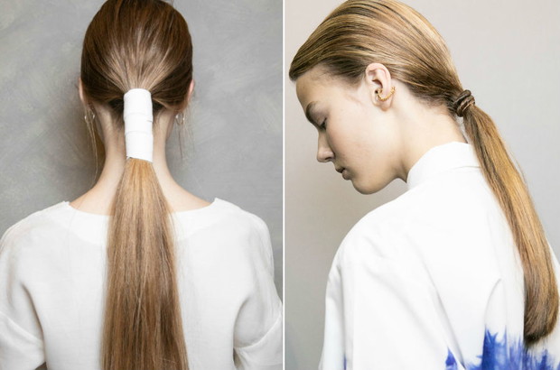 Modne fryzury 2019: gładki, niski kucyk