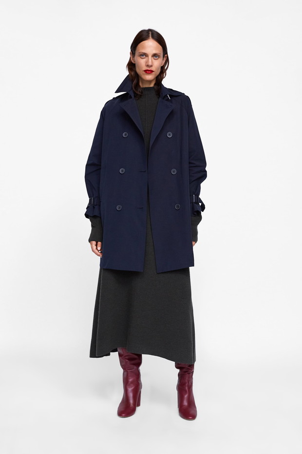 Granatowy trencz; 159 zł