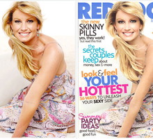 Odchudzona modelka na okładce magazynu