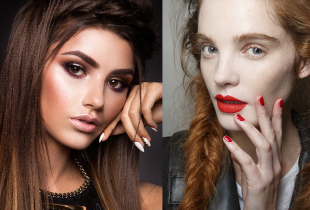 Narysowane, równe brwi