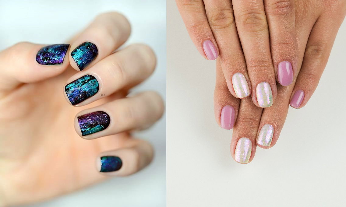Manicure kosmiczny pyłek na jesień 2017