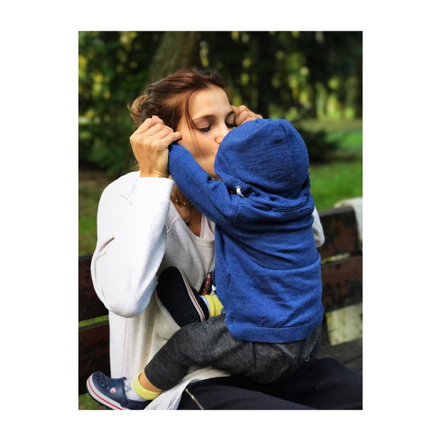 Maja Bohosiewicz z synem Zacharym