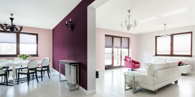Mocne kolory w mieszkaniu - fiolet