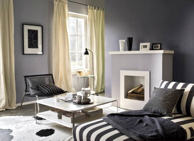 Mocne kolory w mieszkaniu - szary