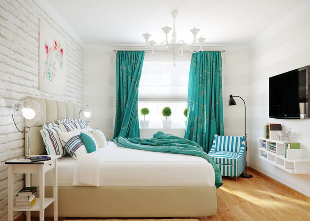 Mocne kolory w mieszkaniu - turkus