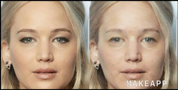 Aplikacja do usuwania makijażu - Jennifer Lawrence