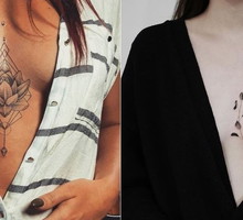 Tatuaże między piersiami