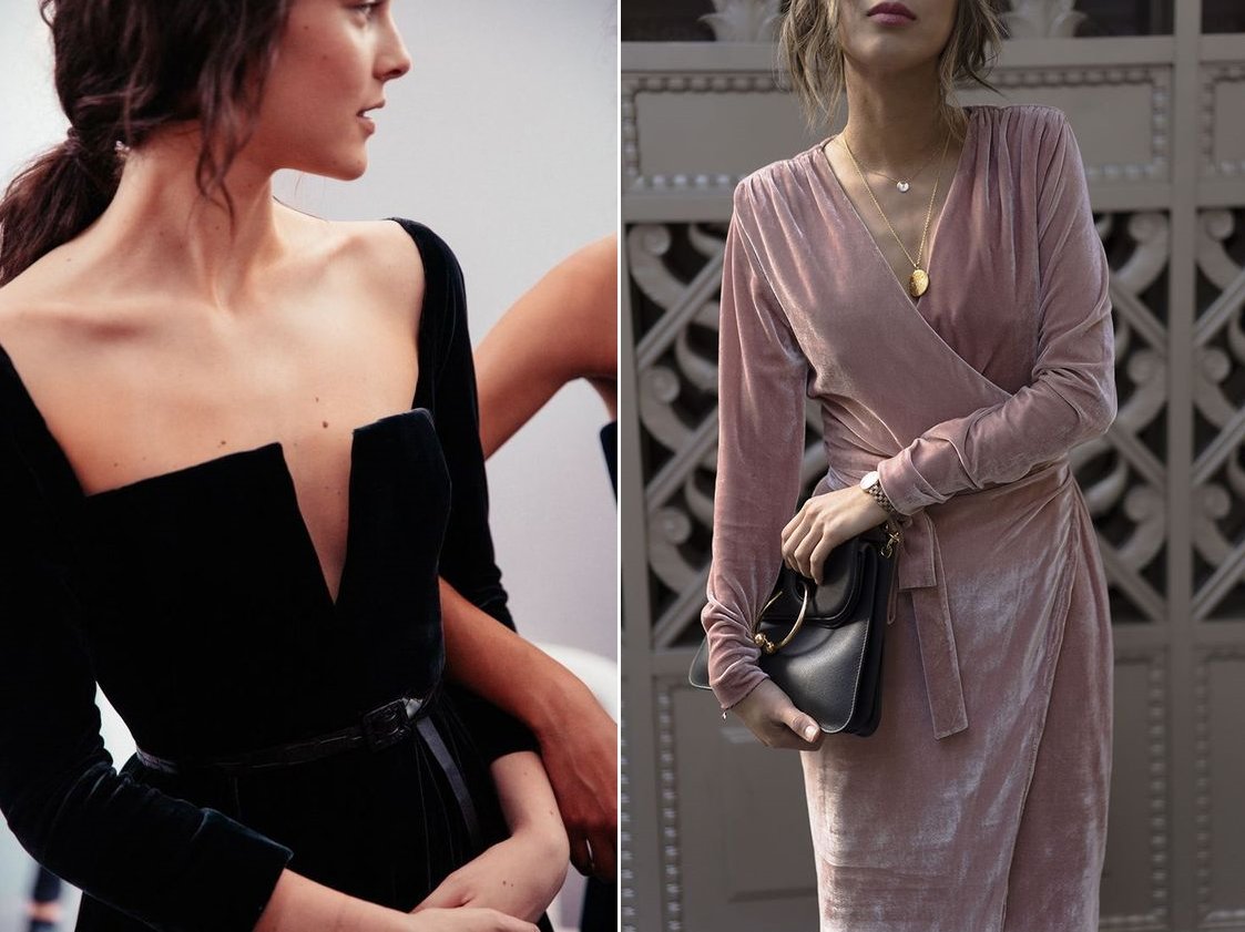 Sukienki na wesele - aksamit