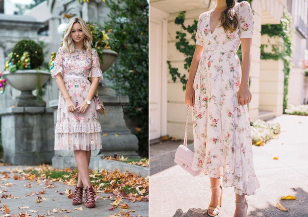 Sukienki na wesele - kwiaty