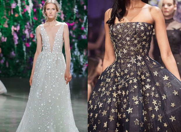 Sukienki na wesele - motyw gwiazd
