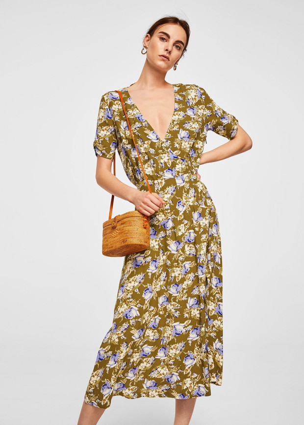 Sukienka w kwiaty midi Mango; 229,90 zł