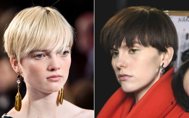 Modne krótkie fryzury jesień 2018: długa grzywka