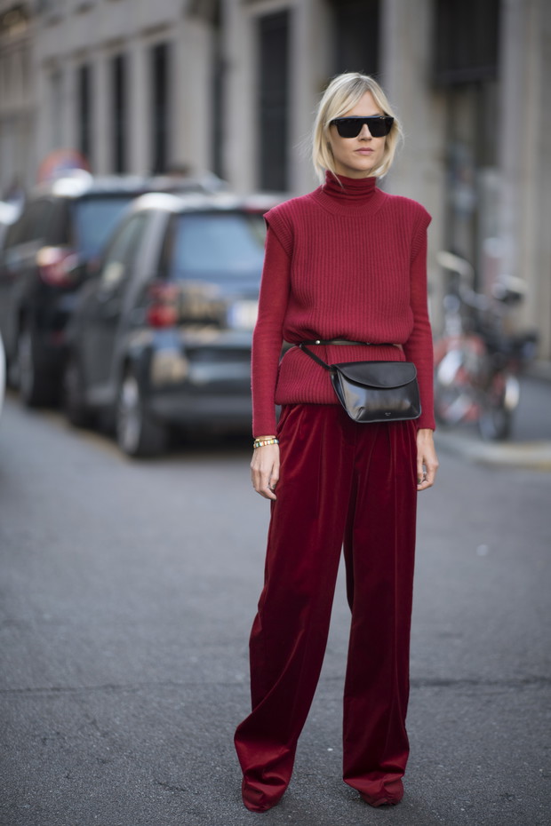 Czerwień w odcieniu wina modny kolor na zimę 2018