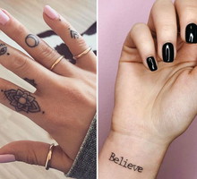 Tatuaże na palcach i nadgarstku