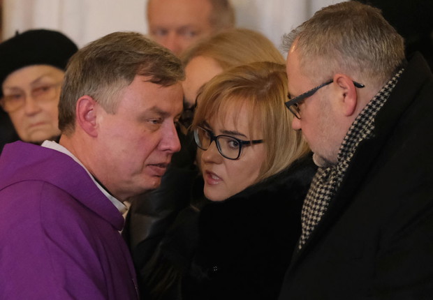 Magdalena Adamowicz z rodziną na pogrzebie męża