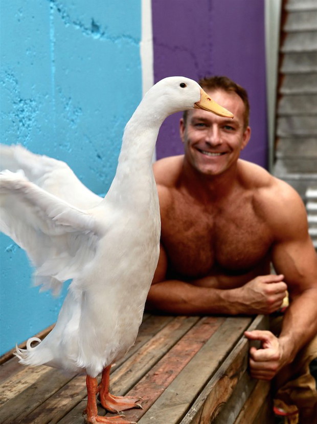 Australijscy strażacy pozują ze zwierzętami