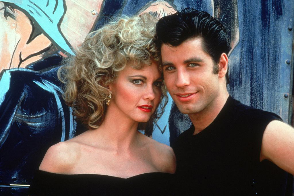 ohn Travolta i Olivia Newton-John w musicalu "Grease"