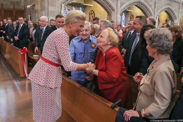 Agata Duda i Andrzej Duda podczas wizyty w USA
