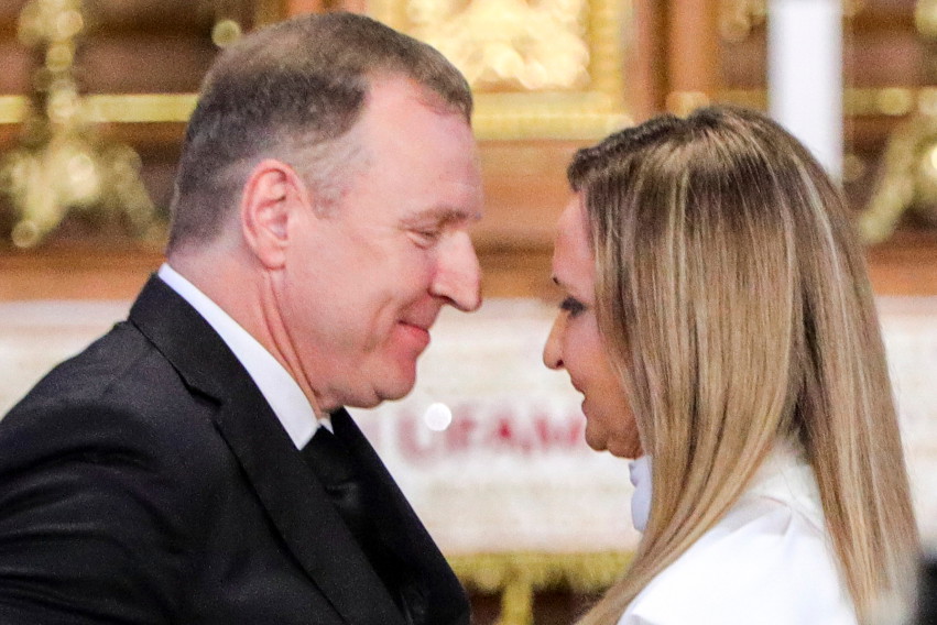 Jacek Kurski i Joanna Kurska na ślubnym kobiercu