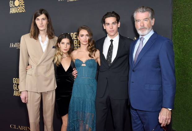 Pierce Brosnan z synami: Dylan Brosnan i Paris Brosnan