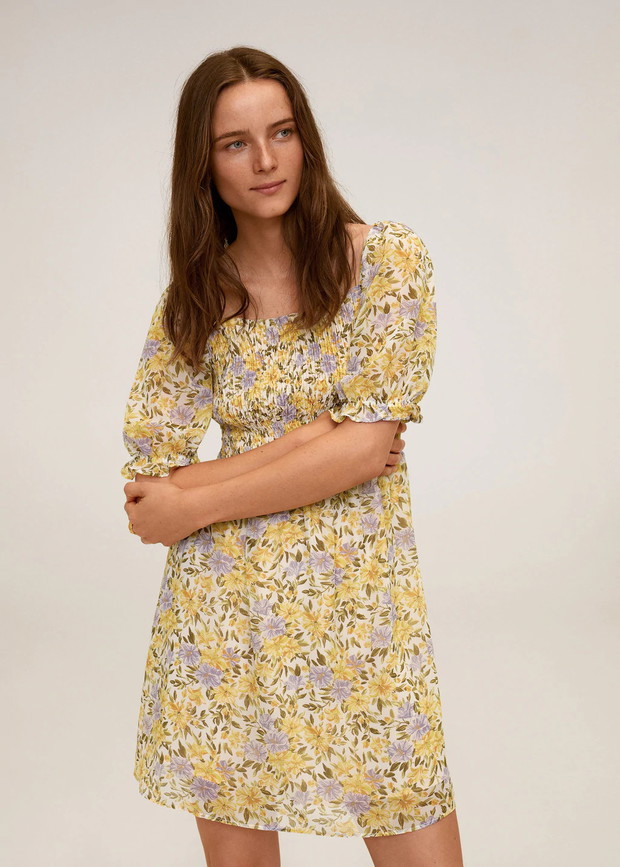 Sukienka Mango na lato 2020 - sukienka mini w kwiaty