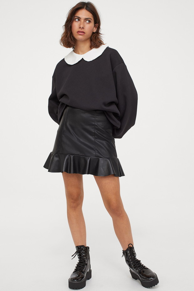 Moda na jesień 2020 - sweter z kołnierzykiem vintage H&M