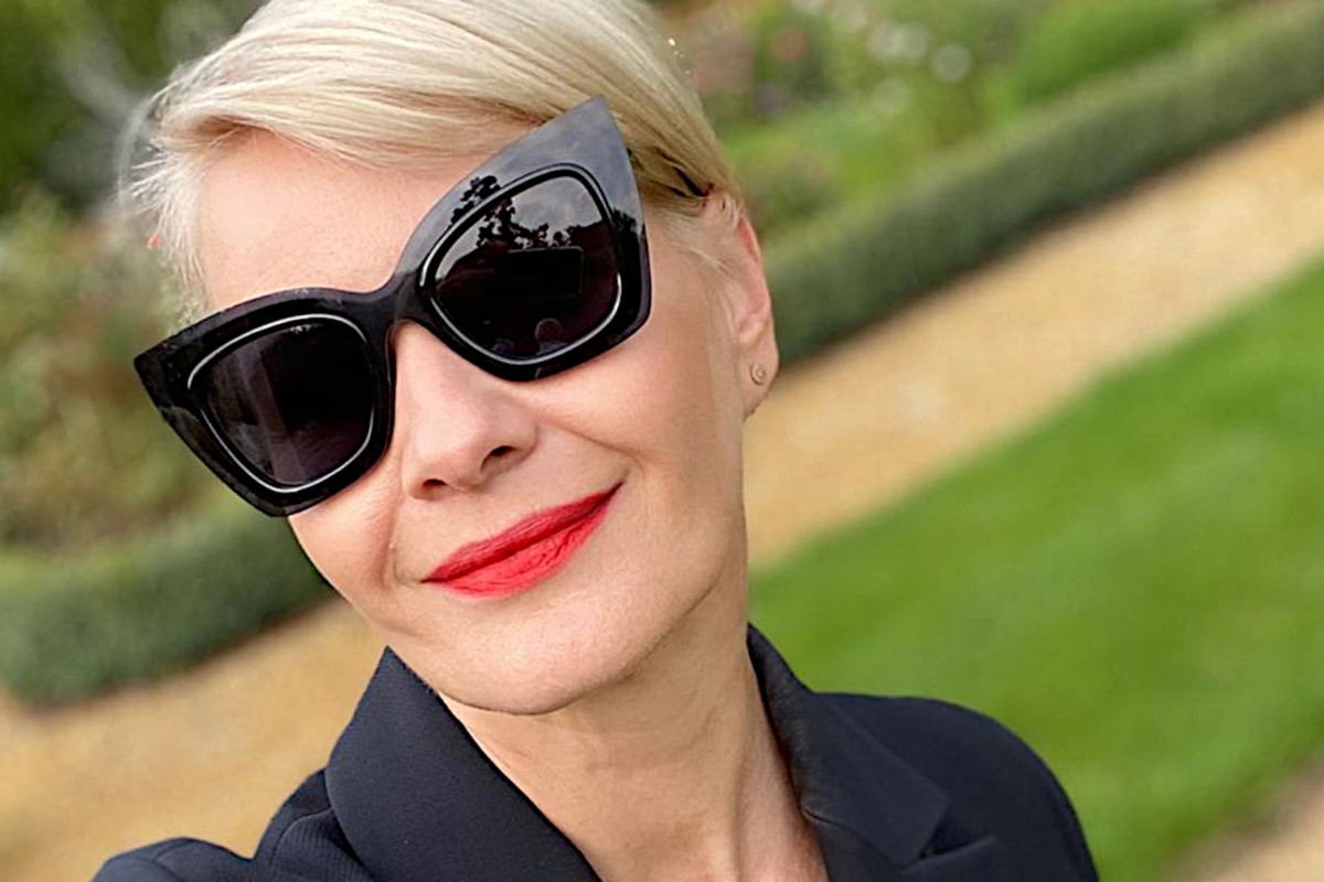 Małgorzata Kożuchowska w modnych półbutach typu oksfordy z sieciówki
