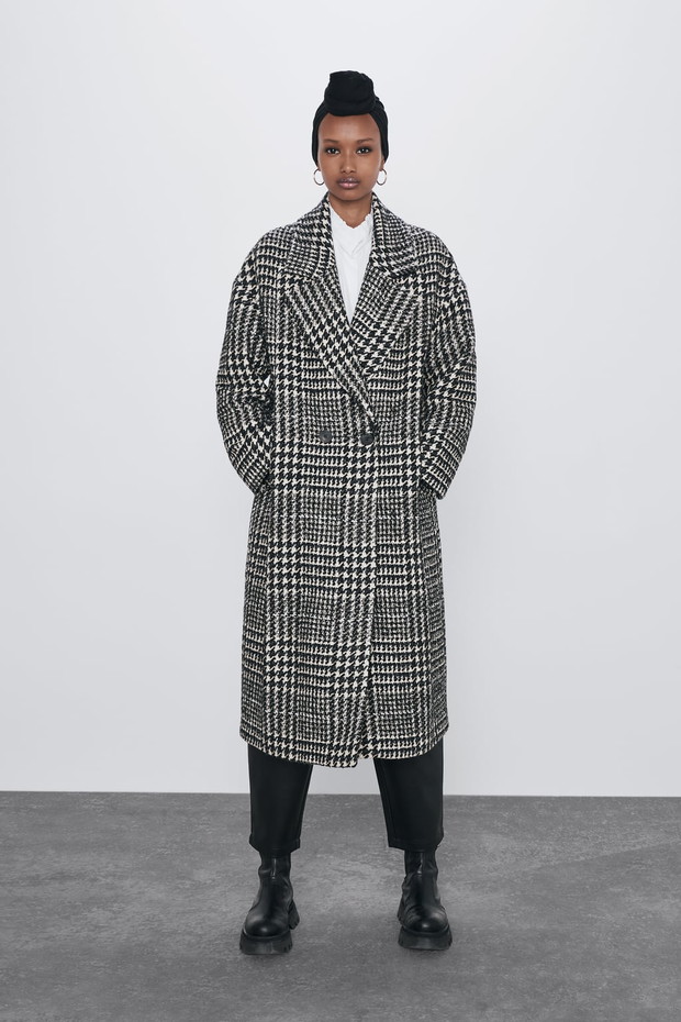 Płaszcz w kratę Zara
