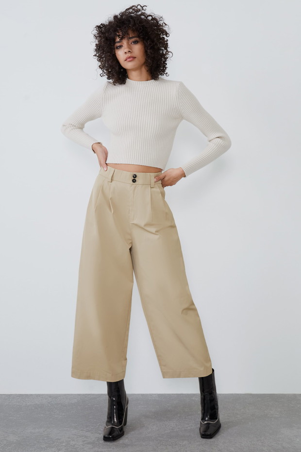 Spodnie beżowe typu kuloty