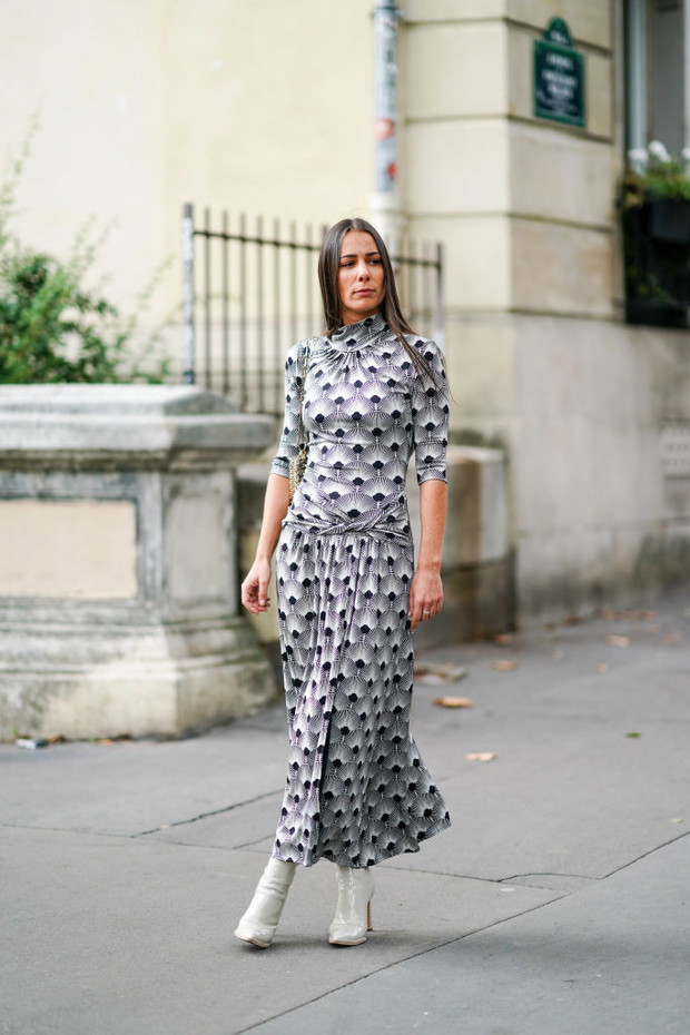 Sukienka we wzory vintage: moda trendy wiosna 2020