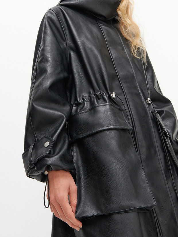 Moda na zimę: Długi skórzany płaszcz - kurtka Reserved