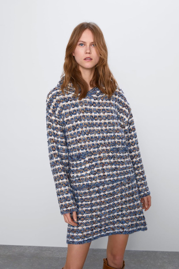 ZARA, bluza tweedowa z apturem, 199 zł