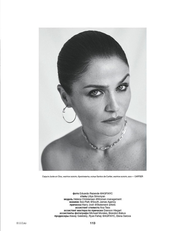 52-letnia Helena Chrisensen na okładce ELLE Russia