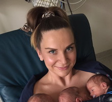 Pierwsze trojaczki 2021 i ich mama Natalia