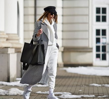 Płaszcz w pepitkę w stylu Anny Lewandowskiej