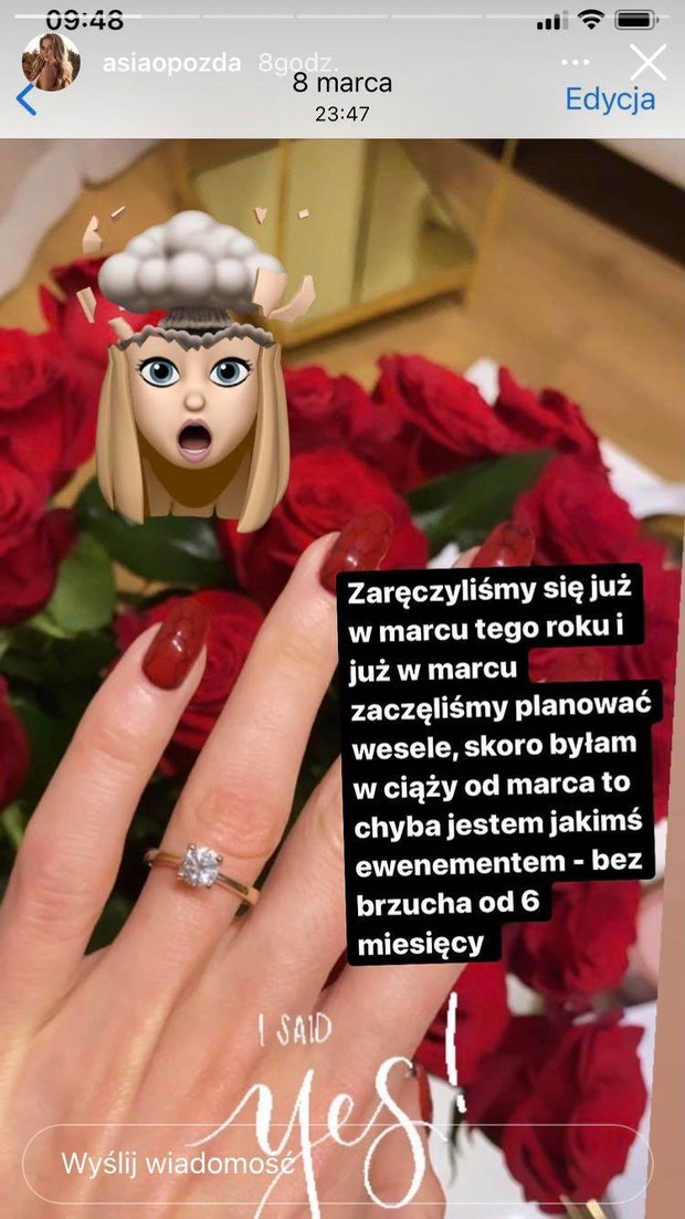 Joanna Opozda o ciąży