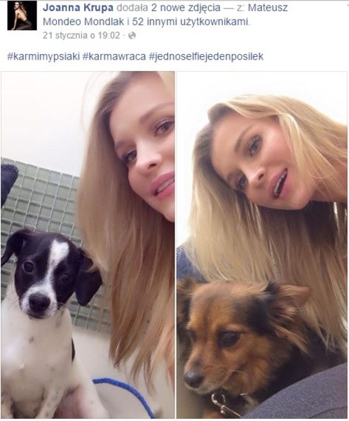 Gwiazdy wspierają akcję pomocy zwierzętom - Joanna Krupa