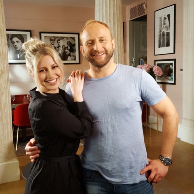 Natalia Hołownia i Borys Szyc na planie Gala Studio