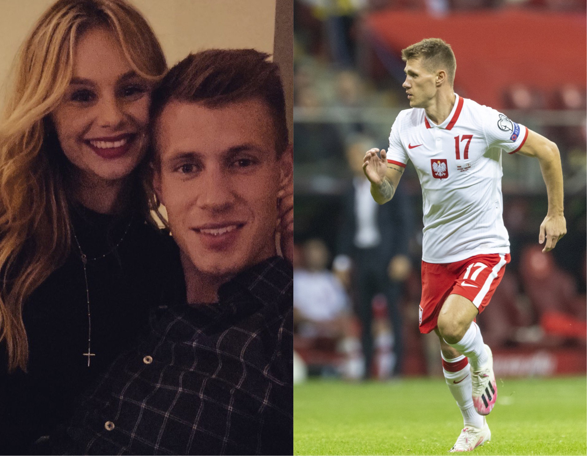 Damian Szymański z partnerką